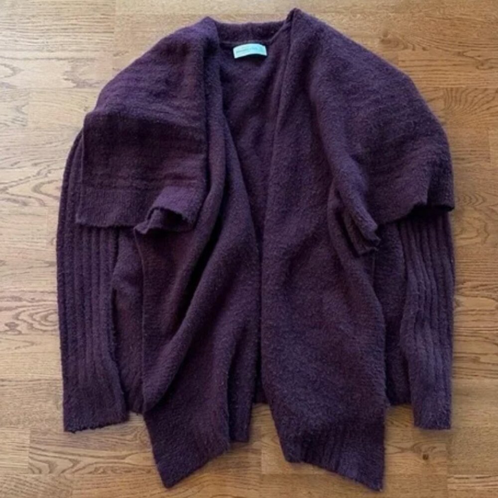 Abercrombie Cardigan Sweater Women Knit Open Burgundy Maroon Shawl Collar XS